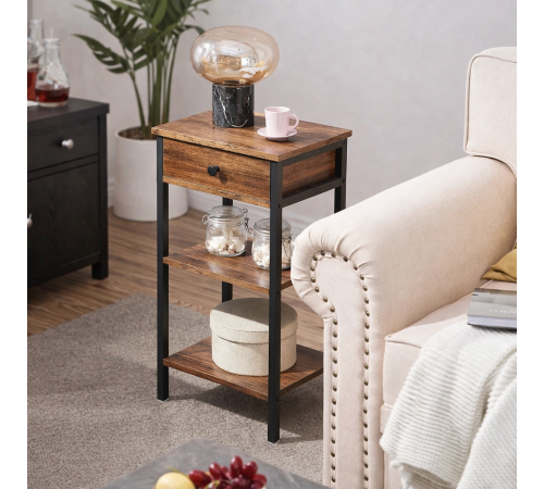 Высокий столик VECELO – 70×40×30 см, металлический каркас.