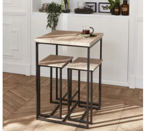 Высокий стол с 2 барными стульями