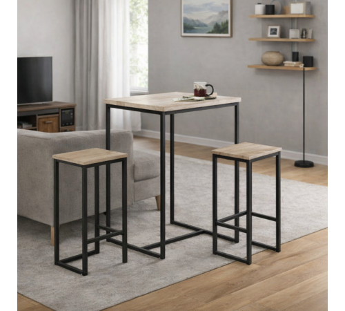 Высокий стол с 2 барными стульями