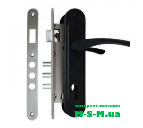 Врезной замок Арико ЗВ-7 с черной ручкой без цилиндра