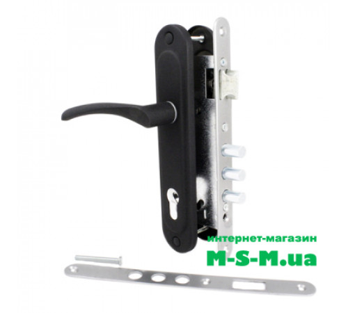 Врезной замок Арико ЗВ-7 с черной ручкой без цилиндра