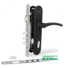 Врізний замок Аріко ЗВ-7 із чорною ручкою без циліндра
