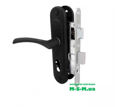 Врезной замок Арико ЗВ4-У корпус с черной ручкой без цилиндра