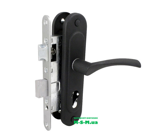 Врезной замок Арико ЗВ4-У корпус с черной ручкой без цилиндра