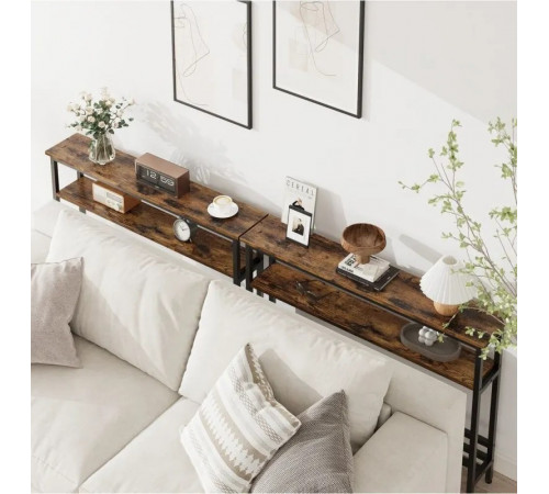 Узкий консольный столик 2-ярусный