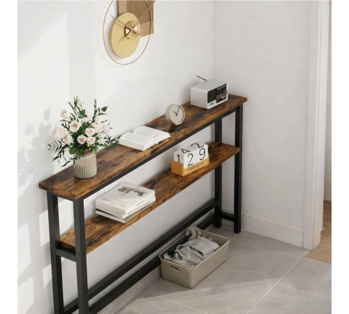 Узкий консольный столик 2-ярусный