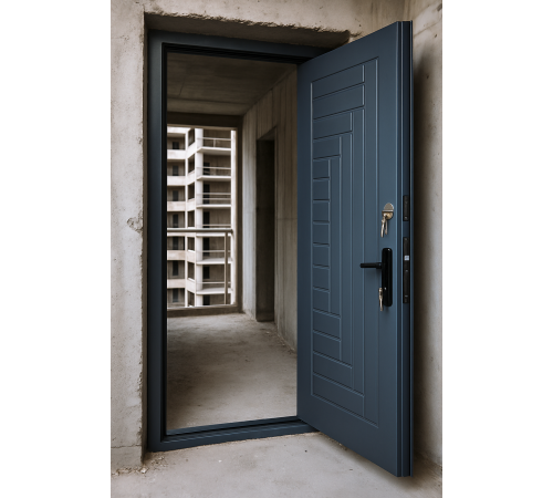 Вхідні двері Вулкан антрацит із МДФ — два замки для підвищеної безпеки