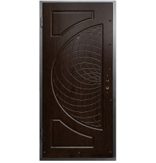 Вхідні двері MSM Вулкан з МДФ та металу 2050х860мм ліві Венге темний/Каштан