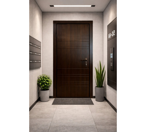 Входная дверь Вулкан Орех темный из МДФ — надежность, стиль