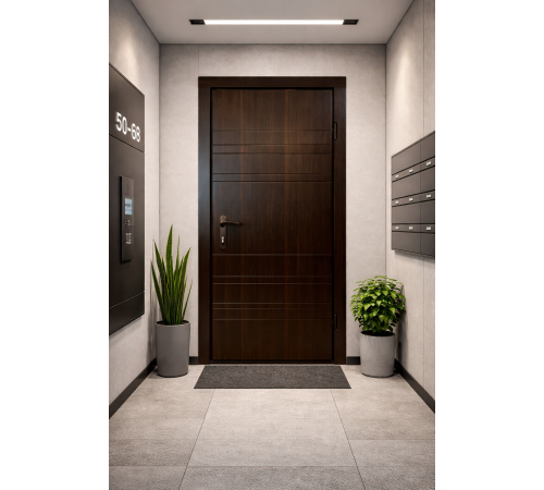 Входная дверь Вулкан Орех темный из МДФ — надежность, стиль