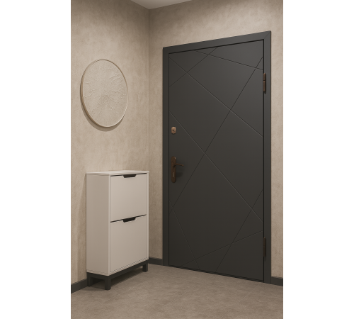 Вхідні двері Вулкан із МДФ з обох боків та двома замками, 860×2050 / 960×2050 мм