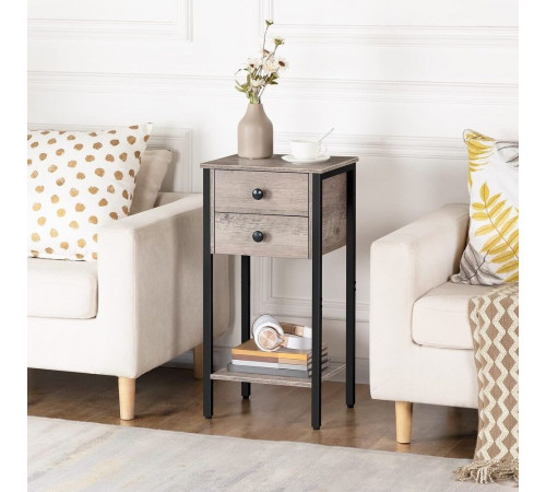 Высокая тумбочка с 2 ящиками и полкой MSM Loft