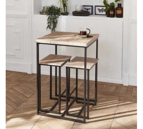 Высокий стол с 2 барными стульями