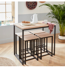 Высокий стол с 4 барными стульями