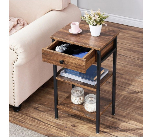 Высокий столик VECELO – 70×40×30 см, металлический каркас.