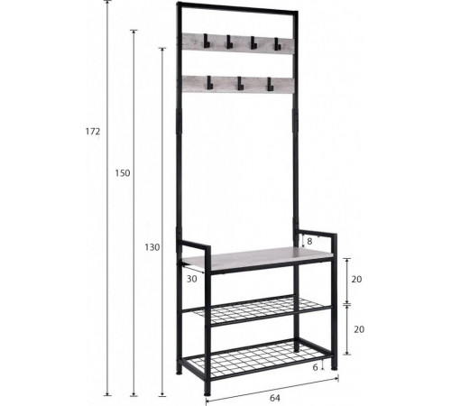 Вешалка 3-в-1 лава для хранения в прихожей