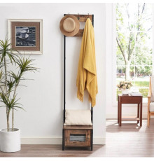 Вішалка для верхнього одягу з гачками – коричнева