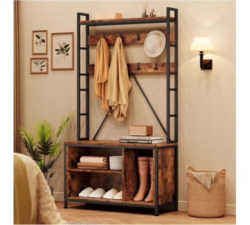 Вешалка для обуви с 3 ящиками для хранения и 8 крючками