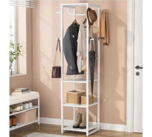 Вешалка для одежды с 4 полками и 8 крючками