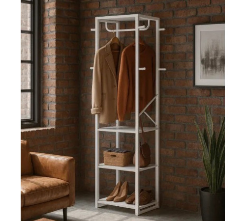 Вешалка для одежды с 4 полками и 8 крючками