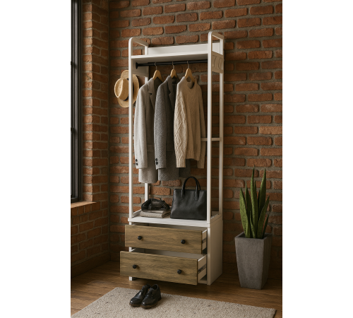 Вешалка для одежды с ящиками, крючками и полками — MSMLOFT