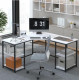 Г-образный компьютерный стол Haillee с металлическим основанием