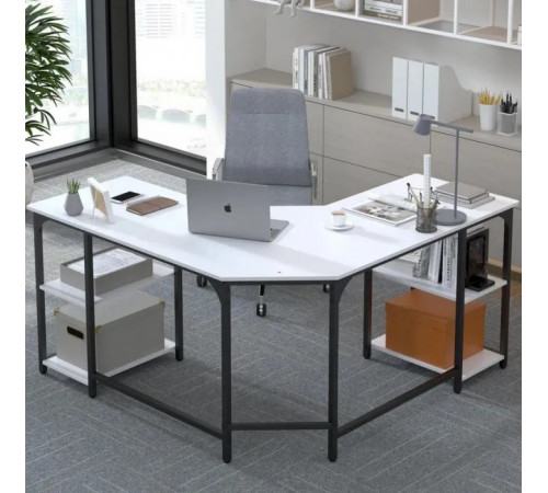 Г-образный компьютерный стол Haillee с металлическим основанием