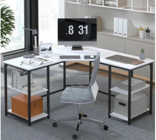 Г-образный компьютерный стол Haillee с металлическим основанием