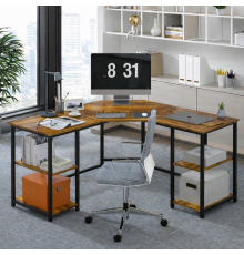 Г-образный компьютерный стол с металлическим основанием Haillee