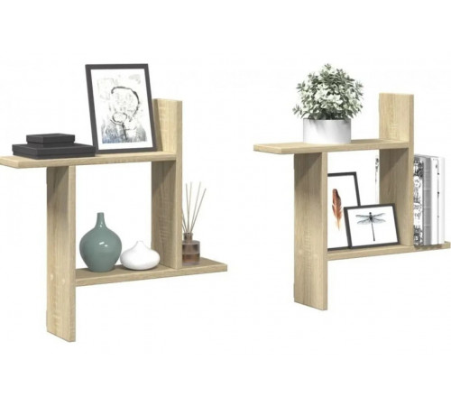 Две настенные полки дуб Сонома в стиле лофт