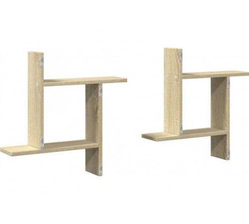 Две настенные полки дуб Сонома в стиле лофт