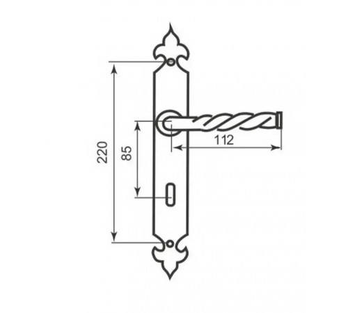 Дверная ручка Imperial Black EX 101 кованая серая