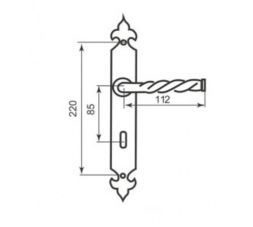 Дверная ручка Imperial Black EX 101 кованая черная
