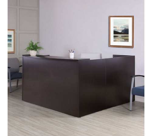 Двухсторонний L‑образный стол с полной подставкой