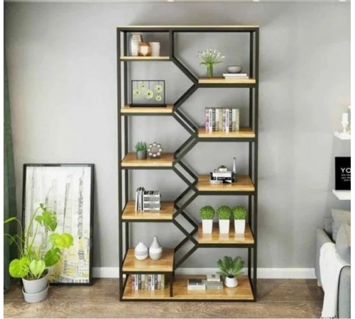 Утонченный лофт-стеллаж с металлическим каркасом и полками из ДСП – идеальное сочетание прочности и эстетики.