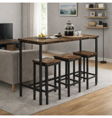 Довгий обідній стіл із 3 табуретами, набір для пабів.