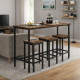Длинный обеденный стол с 3 табуретами, набор для пабов.