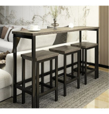 Довгий обідній стіл із 3 табуретами, набір для пабів.