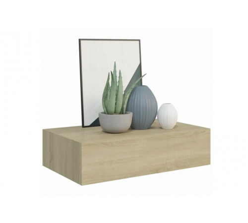 Элегантная подвесная полка с ящиком дуб сонома