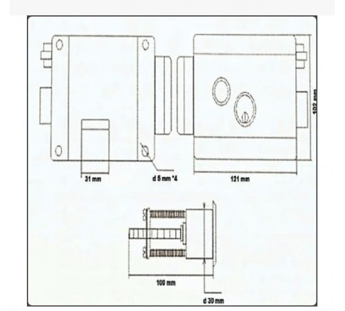 Электромеханический замок KEDR 3 ключа