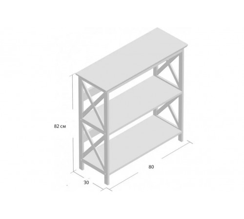 Этажерка Darek MSM — стильный 3-ярусный шкаф для книг и декора.