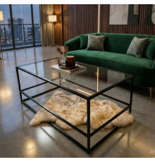 Журнальний столик Aria Glass Metal, чорний