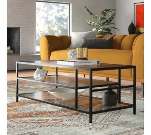 Журнальный столик Brehmer — Стекло, Металл и Многоуровневый Дизайн