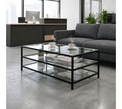 Журнальный столик Brehmer — Стекло, Металл и Многоуровневый Дизайн