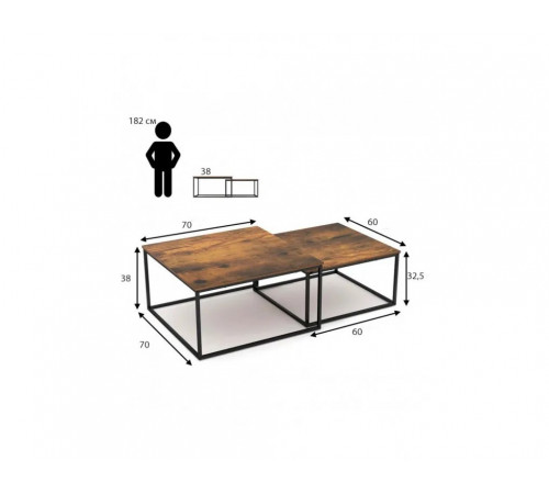 Журнальный столик Wymore Nesting – стиль лофт от MSM