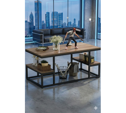 Журнальный столик ЖС 170: Комфортная высота и индустриальный шарм