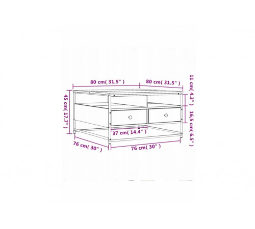 Журнальный столик ЖС-303: Баланс стиля Лофт и уюта