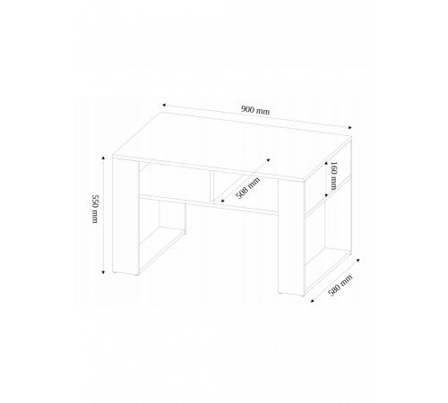 Журнальный столик 90×58×55 см дуб Сонома — стиль лофт от MSM