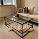 Журнальный столик Aria Glass Metal – черный, стекло+метал, 110×60×45 см