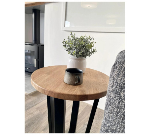 Круглый столик в стиле Лофт (Ø 45 см) на металлическом каркасе